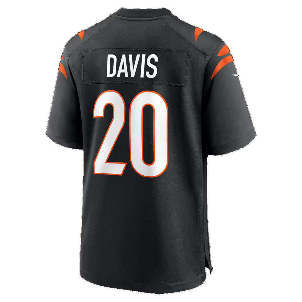 C.Bengals #20 Tacario Davis Black Team Game Football jersey Tomch