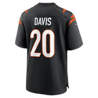 C.Bengals #20 Tacario Davis Black Team Game Football jersey Tomch