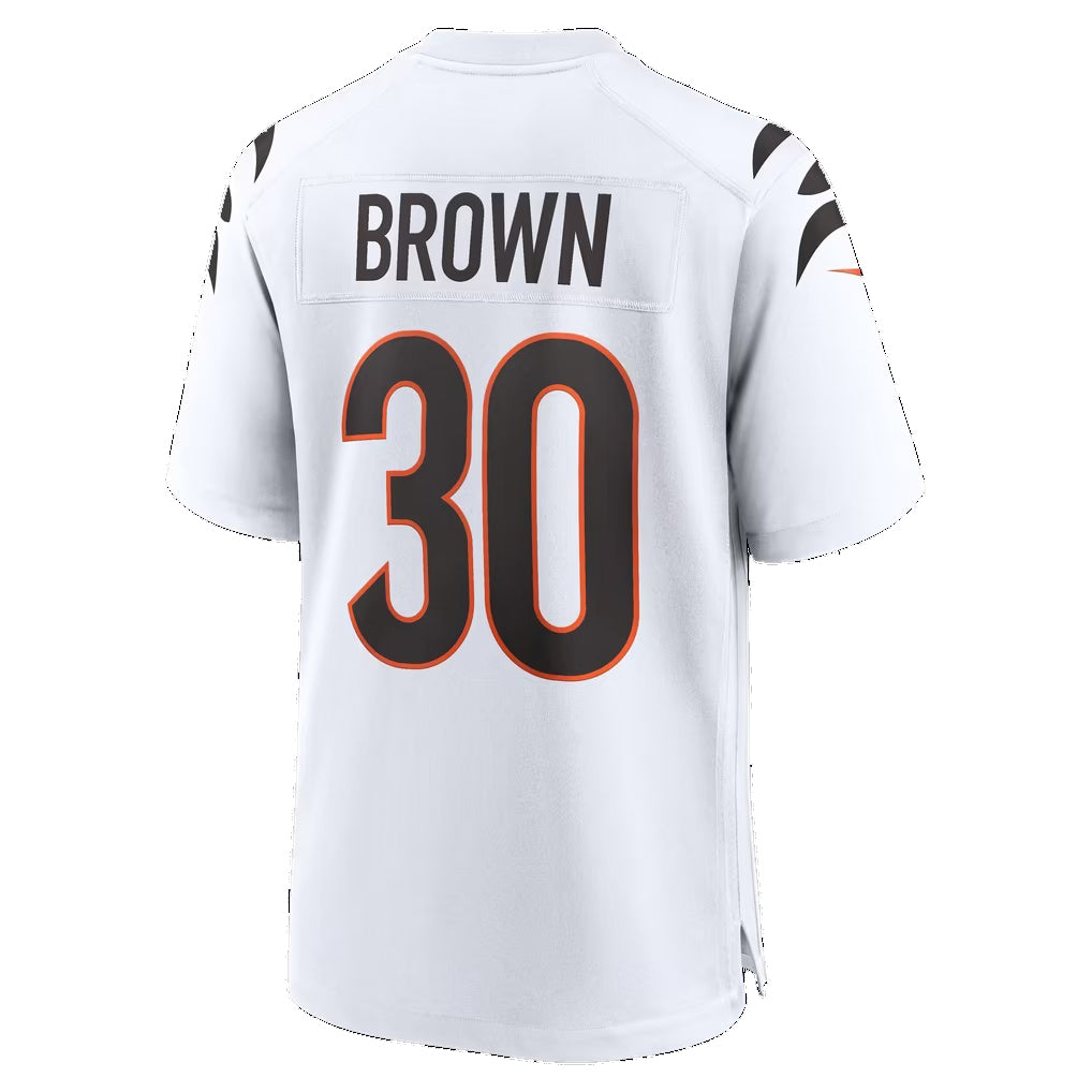 C.Bengals #30 Chase Brown White Game Football jersey Tomch