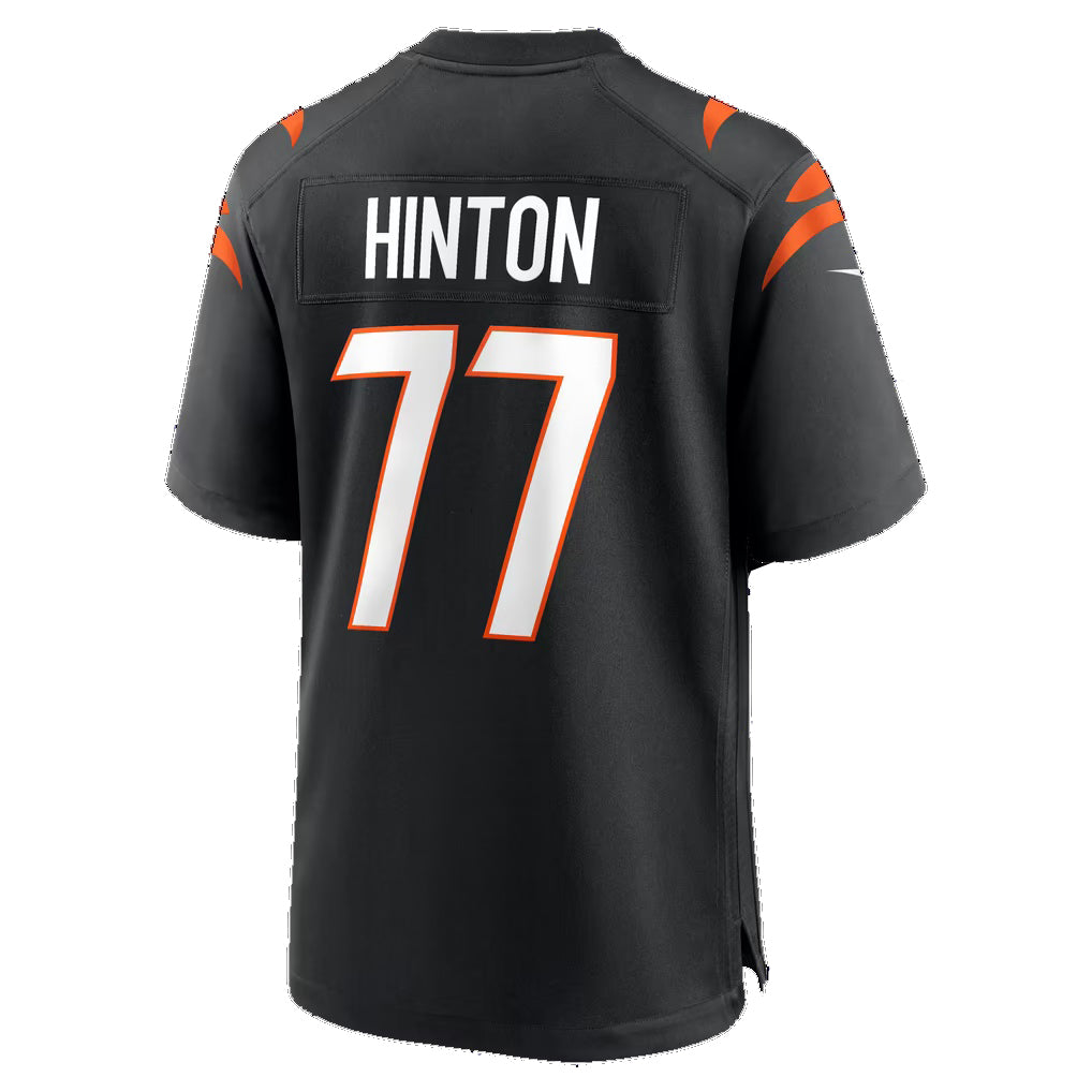 C.Bengals #77 Myles Hinton Black Team Game Football jersey Tomch