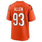 C.Bengals #93 Jonathan Allen Orange Alternate Game Football jersey Tomch