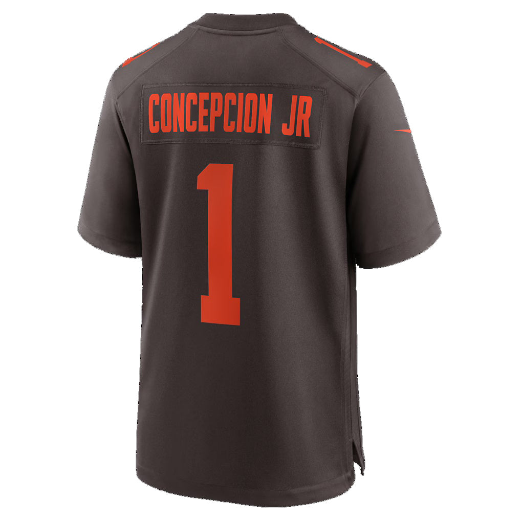 C.Browns #1 KC Concepcion Jr. Brown Alternate Game Jersey Tomch