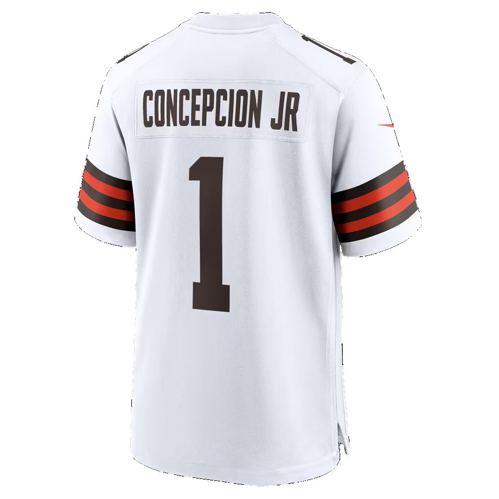 C.Browns #1 KC Concepcion Jr. White Game Football jersey Tomch