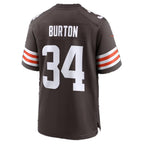 C.Browns #34 Michael Burton Brown Team Game Football jersey Tomch