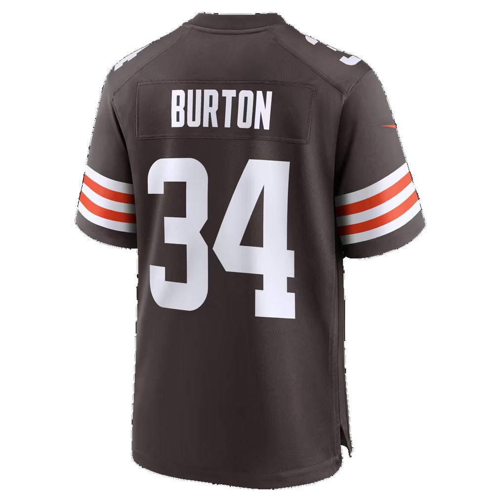 C.Browns #34 Michael Burton Brown Team Game Football jersey Tomch