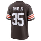 C.Browns #35 Toriano Pride Jr. Brown Team Game Football jersey Tomch