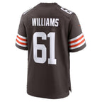 C.Browns #61 Chris Williams Brown Team Game Football jersey Tomch