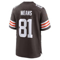 C.Browns #81 Bub Means Brown Team Game Football jersey Tomch