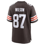 C.Browns #87 Kole Wilson Brown Team Game Football jersey Tomch