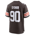 C.Browns #90 Khordae Sydnor Brown Team Game Football jersey Tomch