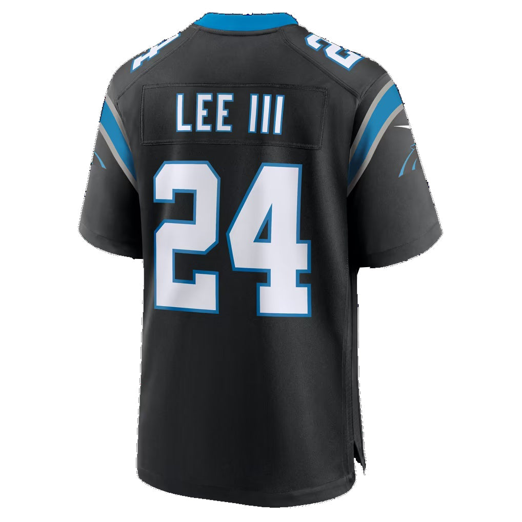 C.Panthers #24 Will Lee III Black Team Game Football jersey Tomch