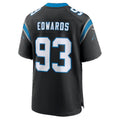 C.Panthers #93 TeRah Edwards Black Team Game Football jersey Tomch