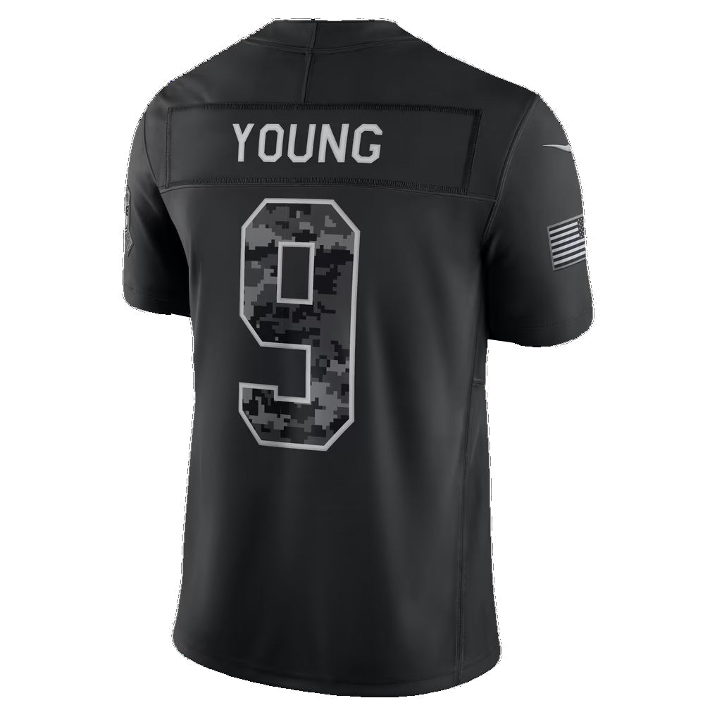 C.Panthers #9 Bryce Young Black 2026 Salute to Service Stitched Limited Football jersey Tomch