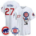 Chicago Cubs #27 Seiya Suzuki White Tomch Meow KT All Stitched Jersey