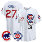 Chicago Cubs #27 Seiya Suzuki White Tomch Meow KT All Stitched Jersey