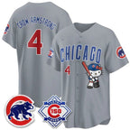 Chicago Cubs #4 Pete Crow-Armstrong Gray Tomch Meow KT All Stitched Jersey