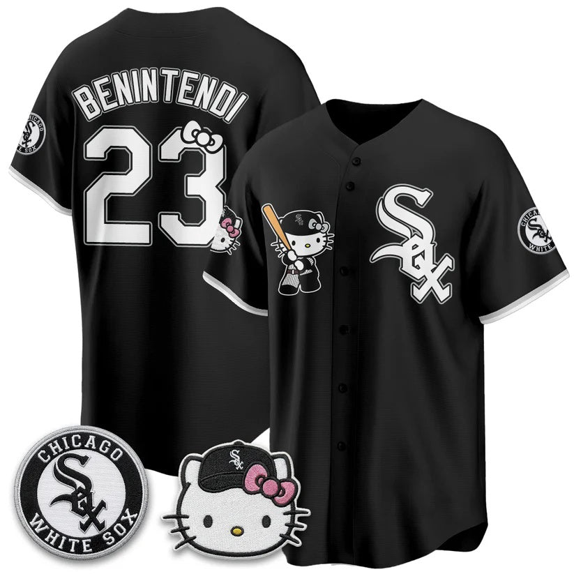 Chicago White Sox #23 Andrew Benintendi Black Tomch Meow KT Vapor Stitched Jersey