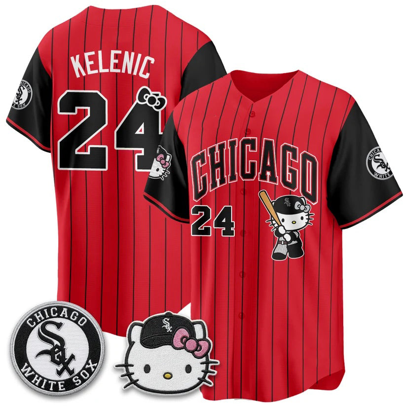 Chicago White Sox #24 Jarred Kelenic Red Tomch Meow KT Vapor Stitched Jersey