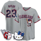 Cleveland Guardians #23 Josh Naylor Gray Tomch Meow KT Vapor Stitched Jersey