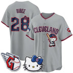 Cleveland Guardians #28 Tanner Bibee Gray Tomch Meow KT Vapor Stitched Jersey