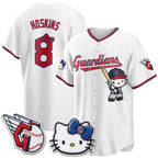 Cleveland Guardians #8 Rhys Hoskins White Tomch Meow KT Vapor Stitched Jersey