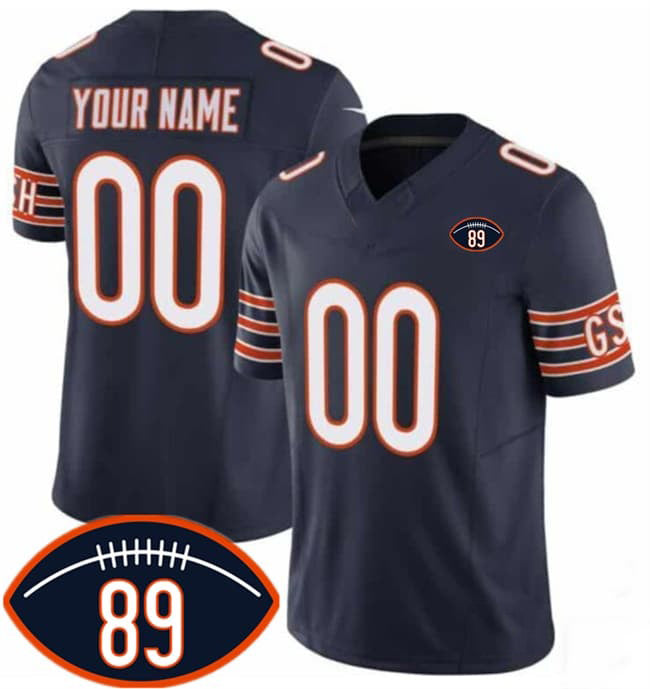Custom C.Bears Active Player Navy 2026 With Mike Ditka 89 Patch F.U.S.E. Vapor Untouchable Limited Stitched Jersey TOMCH