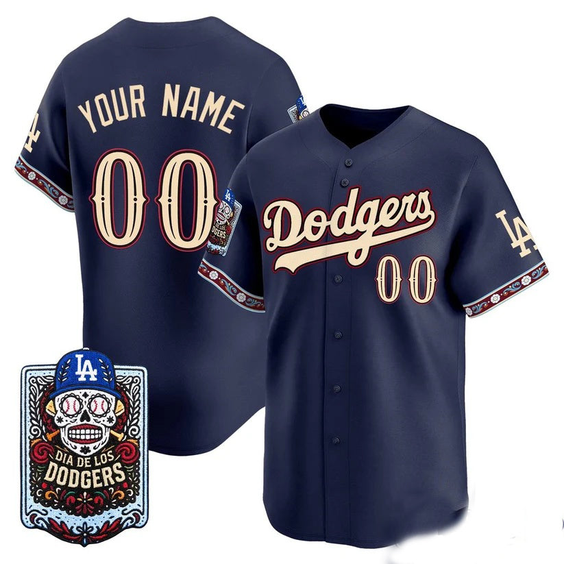 Custom Los Angeles Dodgers x Dia De Los Muertos Navy 2026 Baseball jersey Tomch