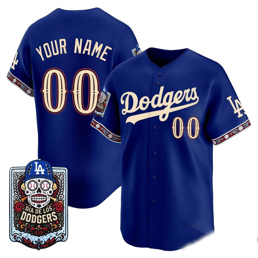 Custom Los Angeles Dodgers x Dia De Los Muertos Royal 2026 Baseball jersey Tomch