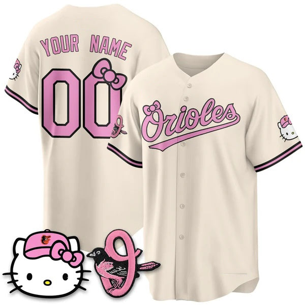 Custom Baltimore Orioles Cream Tomch Meow KT Vapor Premier Limited Stitched Jersey