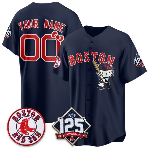 Custom Boston Red Sox Navy Tomch Meow KT Vapor Limited Stitched Jersey