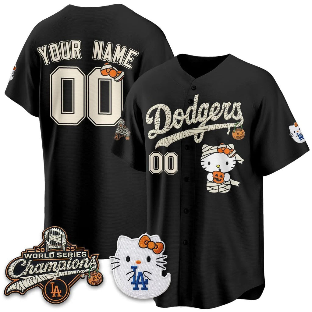Custom Los Angeles Dodgers Black Tomch Halloween 2026 Vapor V2 Stitched Team Jersey
