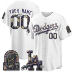 Custom Los Angeles Dodgers White Tomch Nightmare Edition Jersey