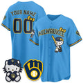 Custom Milwaukee Brewers Blue Tomch Meow KT Night Vapor Limited All Stitched Jersey