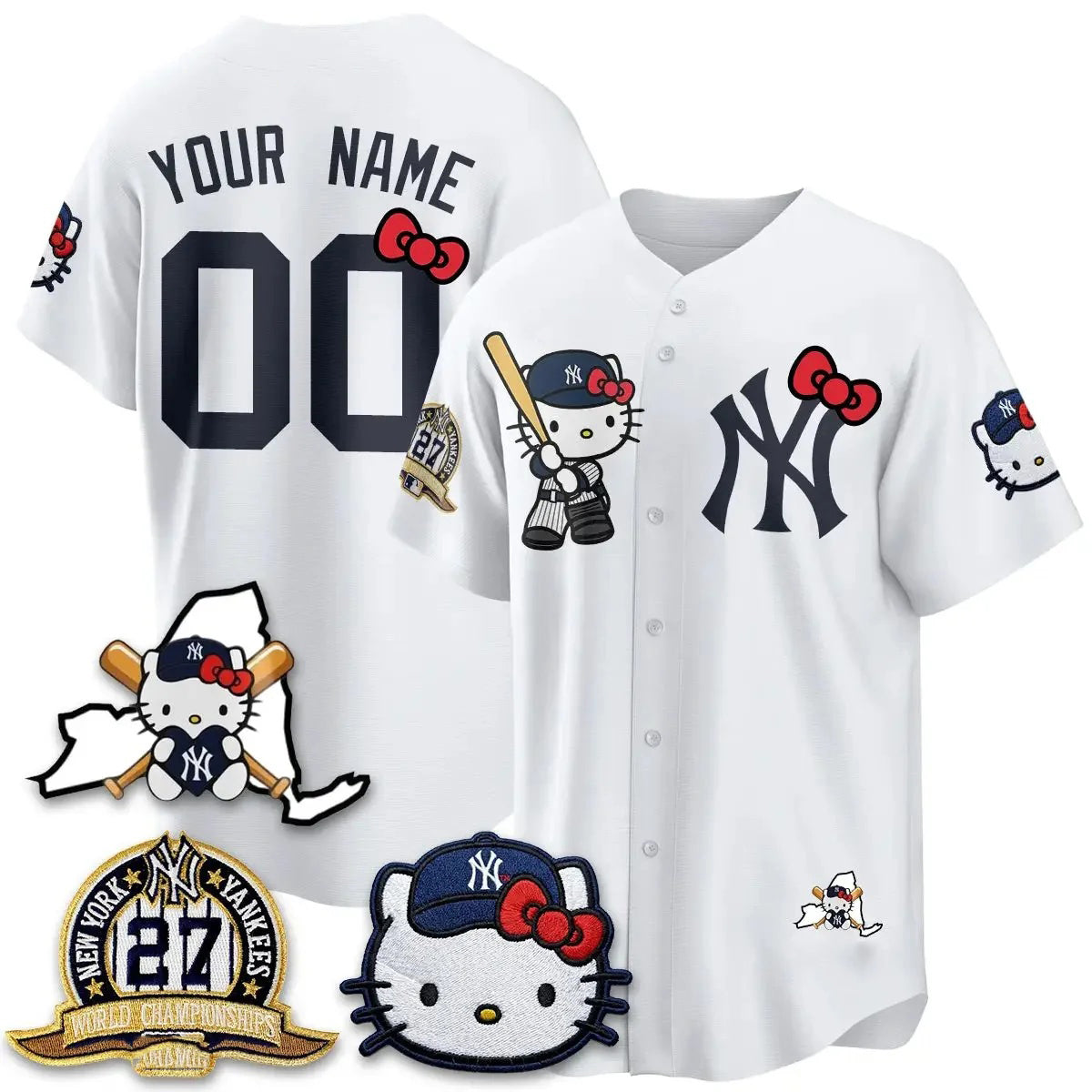 Custom New York Yankees White Tomch Meow KT 2026 Vapor Limited Jersey