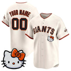 Custom San Francisco Giant Cream Tomch Meow KT Vapor Premier Limited All Stitched Jersey
