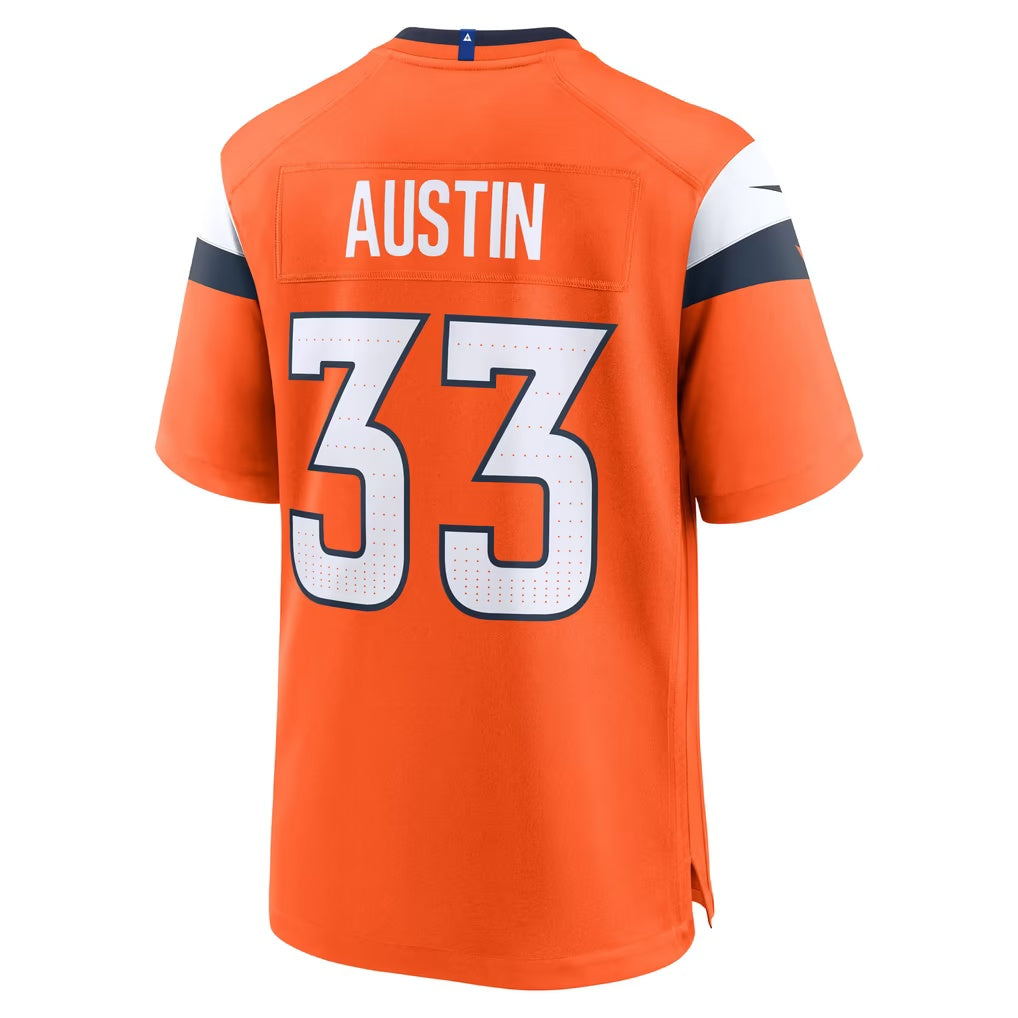 D.Broncos #33 Brent Austin Orange Team Game Football jersey Tomch