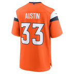 D.Broncos #33 Brent Austin Orange Team Game Football jersey Tomch