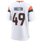 D.Broncos #49 Alex Singleton White Tomch Game Player Jersey