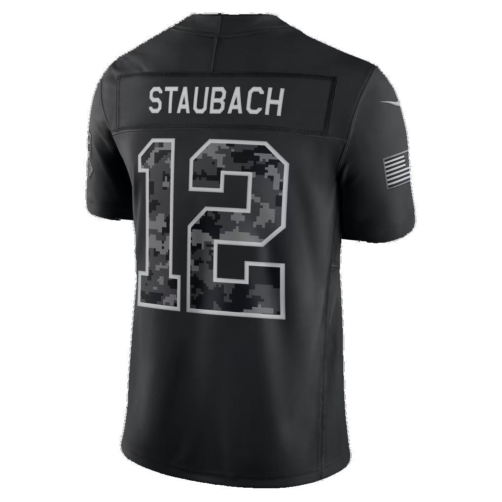 D.Cowboys #12 Roger Staubach Black 2026 Salute to Service Retired Player Stitched Limited Football jersey Tomch