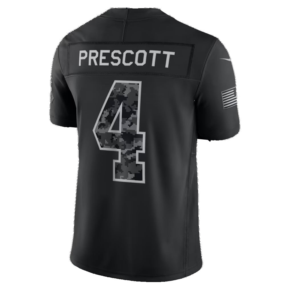 D.Cowboys #4 Dak Prescott Black 2026 Salute to Service Stitched Limited Football jersey Tomch