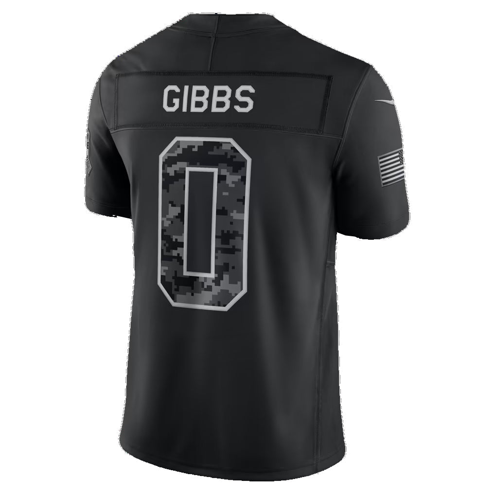 D.Lions #0 Jahmyr Gibbs Black 2026 Salute to Service Stitched Limited Football jersey Tomch