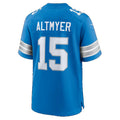 D.Lions #15 Luke Altmyer Blue Team Game Football jersey Tomch