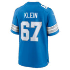 D.Lions #67 Elijah Klein Blue Team Game Football jersey Tomch