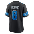 D.Lions #8 Derrick Moore Black Alternate Game Football jersey Tomch