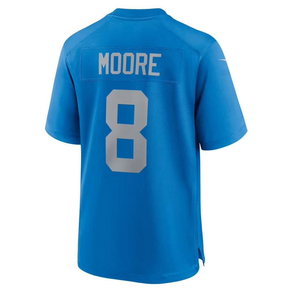 D.Lions #8 Derrick Moore Blue Alternate Game Football jersey Tomch