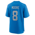 D.Lions #8 Derrick Moore Blue Alternate Game Football jersey Tomch