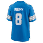 D.Lions #8 Derrick Moore Blue Team Game Football jersey Tomch