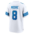 D.Lions #8 Derrick Moore White Game Football jersey Tomch