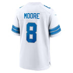 D.Lions #8 Derrick Moore White Game Football jersey Tomch