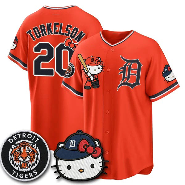 Detroit Tigers #20 Spencer Torkelson Orange Tomch Meow KT Edition Vapor Limited Stitched Jersey